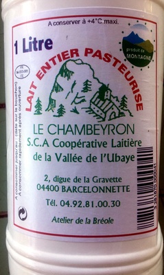 Lait Entier Pasteurisé