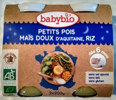 Petits Pois, Maïs Et Riz, Dès 6 Mois, Certifié Ab