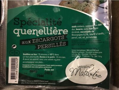 Spécialité Quenellière Aux Edcargots Persillés
