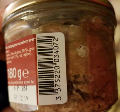 Terrine De Campagne Au Poivre Vert