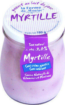 180g Yaourt Lait Entier Du Jour Myrtille Fermier