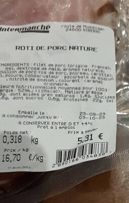 Rôti De Porc Nature