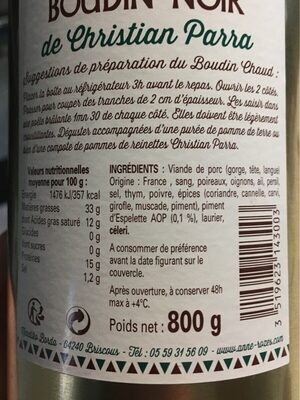 Boudin Noir De Christian Parra
