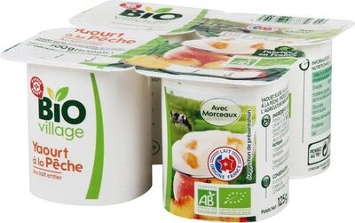 Yaourt Brassé Au Lait Entier À La Pêche 4 X 125 G