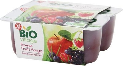 Purée De Fruits Pomme Et Fruits Rouges Sans Sucres Ajoutés X 4