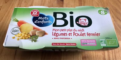 Bols Bio Mots D'enfants Légumes Poulet 8 Mois
