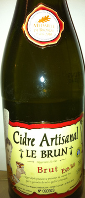 Cidre Artisanal Brut Pur Jus