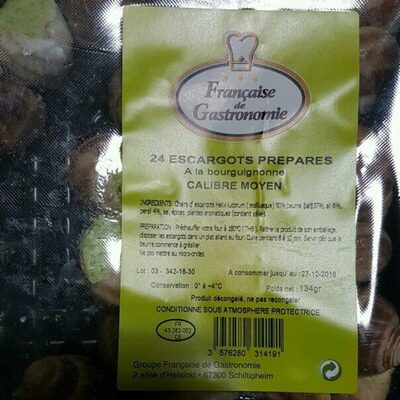 24 Escargots Préparés À La Bourguignonne Calibre Moyen