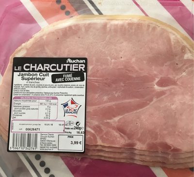 Le Charcutier Jambon Cuit Fume Avec Couenne X4