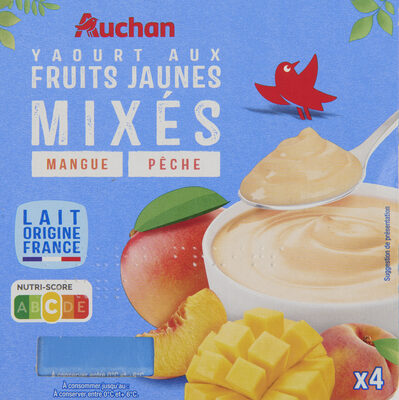 Yaourts Aux Fruits Jaunes Mixés Mangue Pêche
