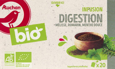 Auchan Bio Infusion Digestionmélisse, Romarin ,menthe Douce