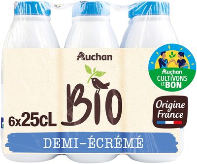 Auchan Biolait Demi Ecremeorigine France Solidaires Pour Soutenir Nos Producteur