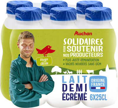 Lait Demi Ecremesolidaires Pour Soutenir Nos Producteurs*plus Juste Rémunération