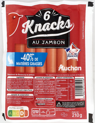 Knacks Au Jambon- 50%* De Matières Grasses* Par Rapport À La Moyenne Du Marché D