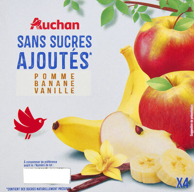 Sans Sucres Ajoutés*pomme Banane Vanille*contient Des Sucres Naturellement Prése