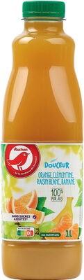 Auchan - Pur Jus - Douceur - Orange, Clémentine, Raisin Blanc, Banane
