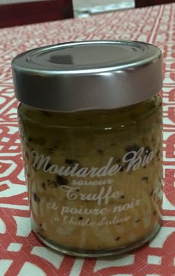Moutarde Bio Saveur Truffe Et Poivre Noir À L'huile D'olive