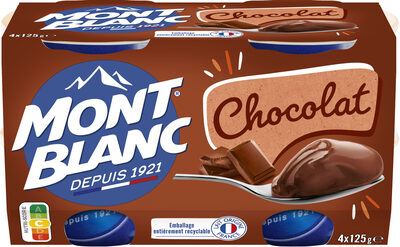 Mont Blanc Crème Dessert Coupelles Chocolat 4x125g