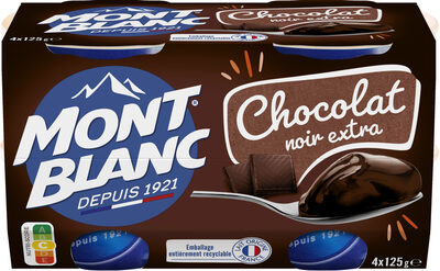 Mont Blanc Crème Dessert Coupelles Chocolat Noir Extra 4x125g