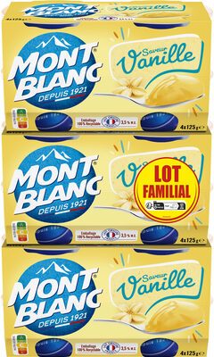 Mont Blanc Crème Dessert Coupelles Saveur Vanille 3x4x125g Lot Familial