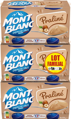 Mont Blanc Crème Dessert Coupelles Praliné 3x4x125g Lot Familial