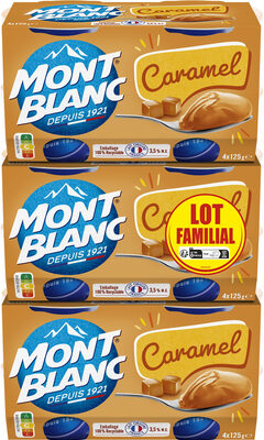 Mont Blanc Crème Dessert Coupelles Caramel 3x4x125g Lot Familial