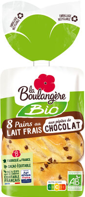 8 Pains Au Lait Frais Bio Aux Pépites De Chocolat 280g