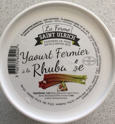 Yaourt Fermier À La Rhubarbe