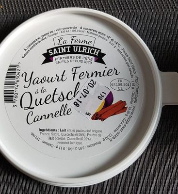 Yaourt Fermier Quetsch Cannelle