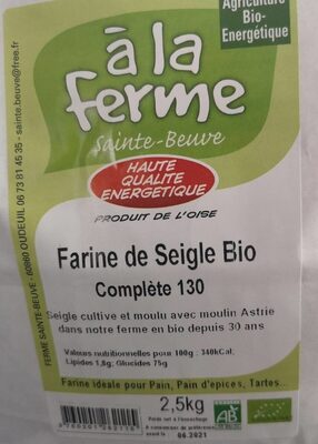Farine De Seigle Bio T130