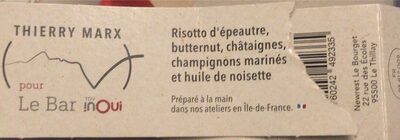 Risotto D’épeautre, Butternut, Châtaignes, Champignons Marinés