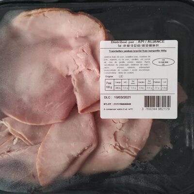 Tranche Ttes Jambon Broche Frais Barquette 400g