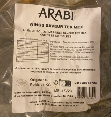 Wings Saveur Tex Mex