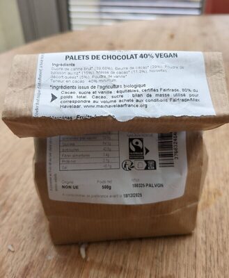 Palets De Chocolat Vegan