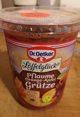 Pflaume Orange Äpfel Grütze