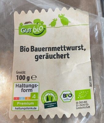 Bio Bauernmettwurst Geräuchert