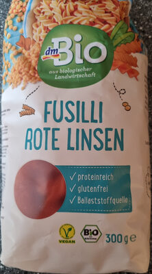 Pasta Fusilli Rote Linsen Nudeln