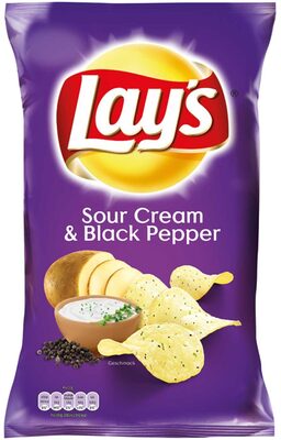 Lays Kartoffelchips Sour Cream & Black Pepper