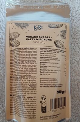 Vegane Burger-patty Mischung