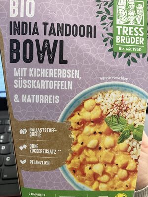 Tress Brüder Bio India Tandoori Bowl Mit Kichererbsen, Süßkartoffeln Und Naturre