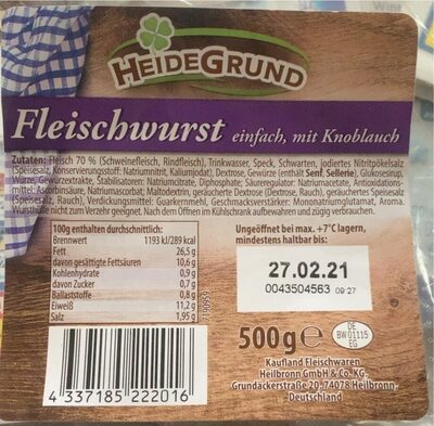 Fleischwurst Mit Knoblauch