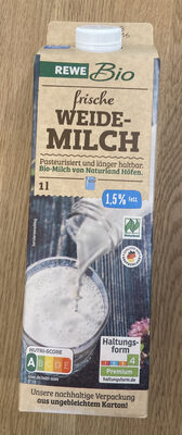 Weidemilch 1,5% Fett