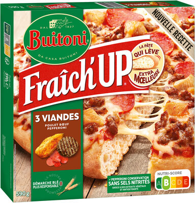 Buitoni Fraich'up Pizza Surgelée 3 Viandes 590g