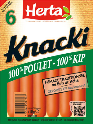Knacki Saucisses 100% Poulet X6 - 210g