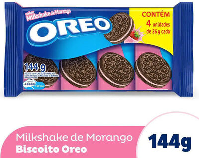 Biscoito Chocolate Recheio Milkshake De Morango