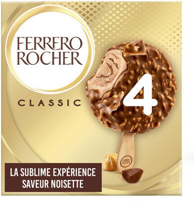 Glace Bâtonnet Ferrero Rocher Lait Noisettes X4 - 200g