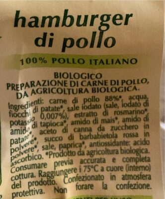 Hamburger Pollo Biologico