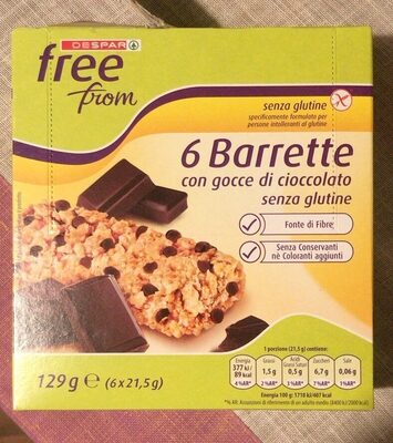6 Barrette Con Gocce Di Cioccolato