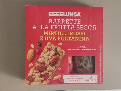 Barrette Alla Frutta Secca Mirtilli Rossi E Uva Sultanina