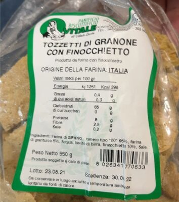 Tozzetti Di Granone Con Finocchietto